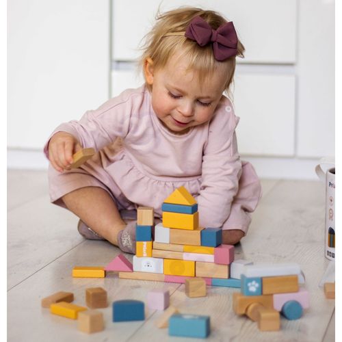 VIGA PolarB Zestaw drewnianych klocków w wiaderku - 60 elementów na Arena.pl