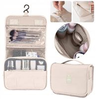 Organizer kosmetyczka podróżna damska męska wisząca z zawieszką beżowa