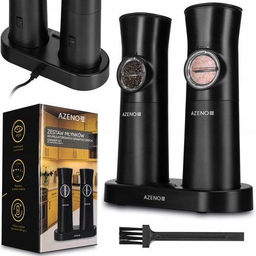 ELEKTRYCZNY MŁYNEK DO SOLI I PIEPRZU GRAWITACYJNY AKUMULATOROWY USB-C 2SZT na Arena.pl