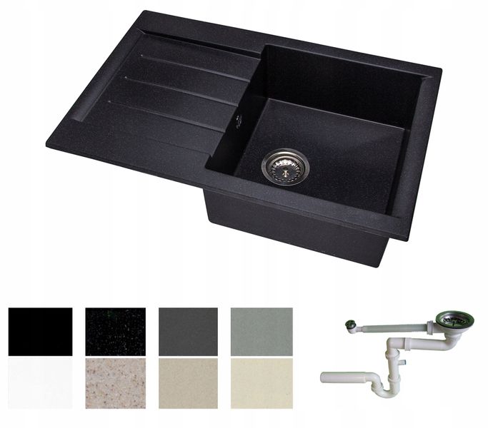 ZLEW ZLEWOZMYWAK GRANIT 8 kolorów 76x50 + SYFON zdjęcie 1