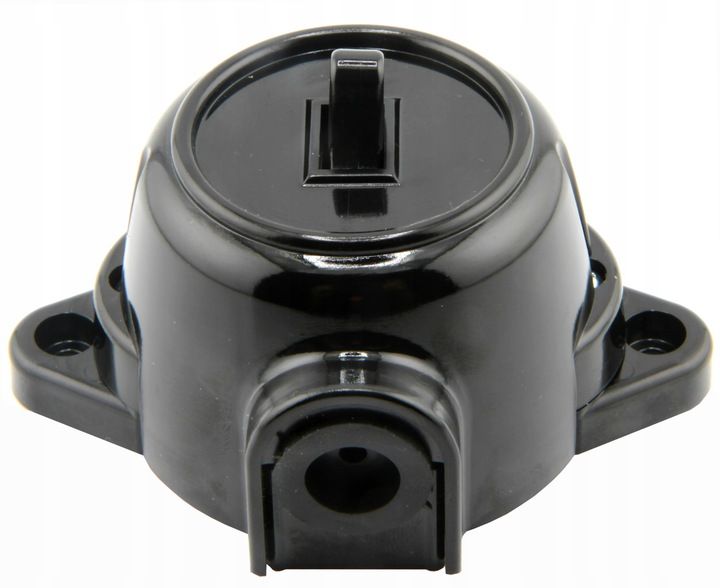 Włącznik czarny retro loft PRL zdjęcie 1