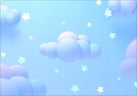 FOTOTAPETA 3D dla dzieci chmurki gwiazdki 350x245