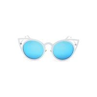 okulary "royal cat eyes" - białe z niebieskim ok70wz5