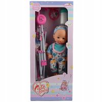 LALKA BOBAS JAK ŻYWY NOWORODEK NIEMOWLAK ZESTAW Z WÓZKIEM SPACEROWYM