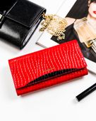 duży, lakierowany portfel damski ze zwierzęcym wzorem - peterson