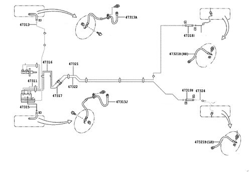Toyota Yaris 2 ( P9 ) tarcze tył - zestaw przewodów hamulcowych miedzianych na Arena.pl