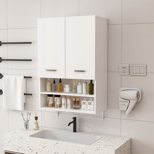 SZAFKA ŁAZIENKOWA WISZĄCA ŚCIENNA NAD PRALKĘ POJEMNE PÓŁKI REGAŁ LOFT 64 CM na Arena.pl