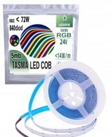 Taśma LED COB linia kolor RGB 24V 840diod 14,4w/m neon odcinek rolka 5m