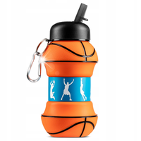 SKŁADANY BIDON PIŁKA DO KOSZYKÓWKI prezent dla koszykarza sportowca 550ml