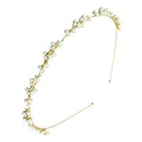 opaska do włosów zdobiona perełki złota o530