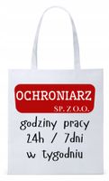 Torba Biała Eco Shopper Dla Ochroniarza Prezent Z Nadrukiem Ze Zdjęciem