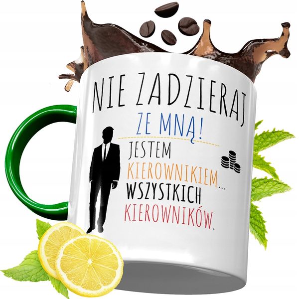 Kubek Zielony Dla Kierownika Na Urodziny Prezent Z Nadrukiem Ze Zdjęciem zdjęcie 1