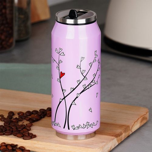 Kubek Termiczny Puszka Termos Bidon na Napoje Ciepłe Zimne Różowy 0,4L na Arena.pl