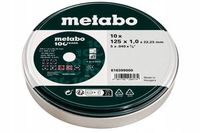 2X METABO TARCZA METAL 125 × 1,0 × 22mm INOX 10szt. PUSZKA