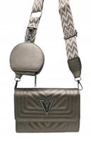 Victoria J. - torebka listonoszka przeszycia pasek BOHO złoty VJ-944