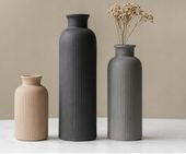 Zestaw 3 Wazonów ceramicznych Różne wielkości Dekoracyjne