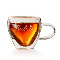 Szklanka termiczna serce z uchem + nadruk prezent dla babci na dzień babci