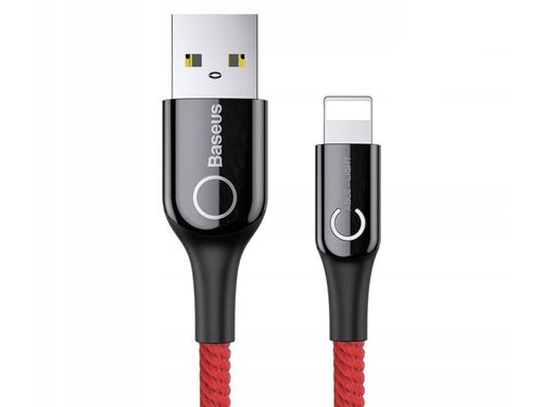 Kabel Baseus C-shaped Light 1M 2.4A iPhone X 8 7 plus 6 5 red na Arena.pl