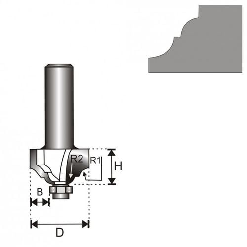 frez klasyczny z łożyskiem t8 d39.3 h15.9 r1/r24 46/6.35 - ded07f162b na Arena.pl