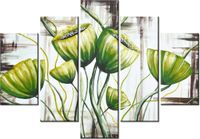 105CM 150CM OBRAZ 5 ELEM ZIELONE MAKI DRUK