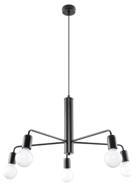 LAMPA wisząca SL.0304 metalowa OPRAWA zwis pająk sticks czarny zdjęcie 1