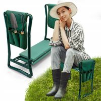 TABORET OGRODOWY KLĘCZNIK KRZESŁO DO OGRODU SKŁADANE MOCNE 2w1 + ORGANIZER