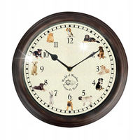 ZEGAR do salonu kuchni ODGŁOSY PSÓW vintage 30cm Zegar z Psami Psy Pieski