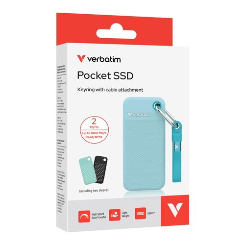 Dysk SSD zewnętrzny Verbatim Pocket 2TB USB-C 3.2 Gen 2 niebieski na Arena.pl