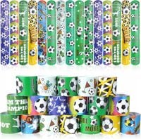 OPASKI ZACISKOWE BRANSOLETKI KOLOROWE PIŁKARSKIE IDEALNE DLA DZIECI 30SZT