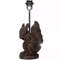 LAMPA WIEWIÓRKA STOŁOWA BIURKOWA NOCNA E27 lampka brązowa 35cm boho ozdoba