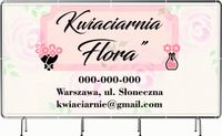 BANER REKLAMOWY oczkowany 100x50cm projekt w cenie KWIACIARNIA KWIATY