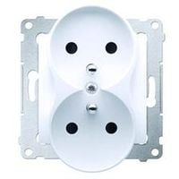 basic moduł gniazdo podwójne z/u 16a białe - e131aa-kn379