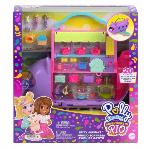 POLLY POCKET KOTOLOT ZESTAW KOCI SAMOLOT + 2 LALKI I AKCESORIA HWP19 na Arena.pl