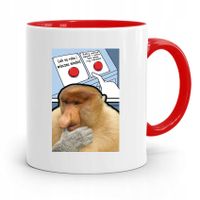 Kubek Czerwony Nosacz Janusz Żeby Sosiad Upadł Z Nadrukiem Ze Zdjęciem