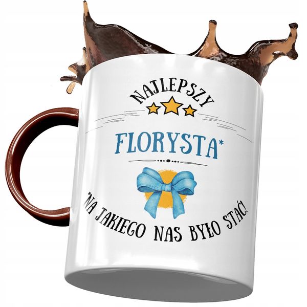 Kubek Bordowy Dla Florysty Najlepszy Florysta Z Nadrukiem Ze Zdjęciem zdjęcie 1