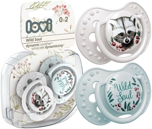 LOVI Smoczek silikonowy dynamiczny 0-2m 2 szt Wild Soul Boy zdjęcie 1