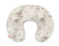 Poduszka rogal do karmienia fasolka + zdejmowana poszewka - Peonies beige