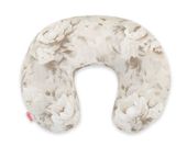Poduszka rogal do karmienia fasolka + zdejmowana poszewka - Peonies beige