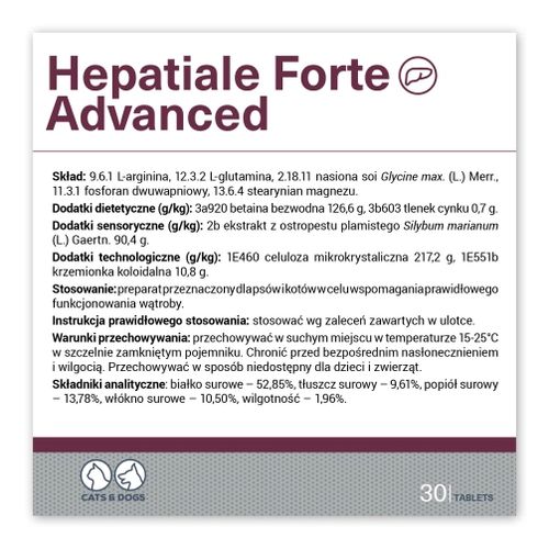 vetexpert hepatiale forte advanced 30 tabletek na Arena.pl