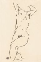 Naked woman. Torso of a Nude, Egon Schiele - plakat 50x70 cm