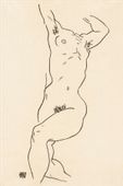 Naked woman. Torso of a Nude, Egon Schiele - plakat 40x60 cm