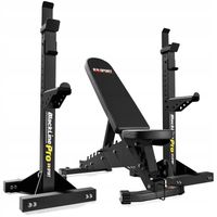 PÓŁPROFESJONALNY Zestaw ŁAWKA + Stojaki do ćwiczeń KSG018