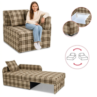 Łóżko dziecięce sofa kanapa rozkładana poj brąz kratka DENIS Family Meble