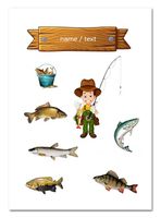 Wydruk cukrowy na tort A5 ryby wędkowanie napis DIY