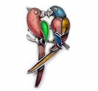 Kiara Broszka Papugi Kolorowa Pomarańczowa Zwierzę Ptaki Oryginalna Modna