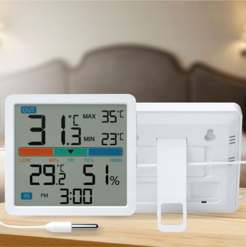 Stacja Pogodowa Termometr zewnętrzny pokojowy wewnętrzny Higrometr Manta na Arena.pl