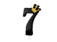 Świeczka urodzinowa z cyfrą "7" z koroną, czarna