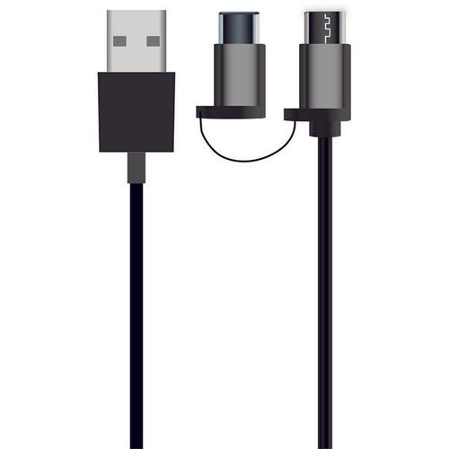 Kabel USB do Micro USB i USB C 1 m Czarny na Arena.pl