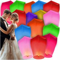 15X LAMPION SZCZĘŚCIA LATAJĄCY LAMPION ŻYCZEŃ ŚLUB PANIEŃSKI KOMUNIA WESELE