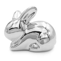 ZAJĄCZEK WIELKANOCNY SREBRNY DEKORACJA ŚWIĄTECZNA FIGURKA LUSTRZANA